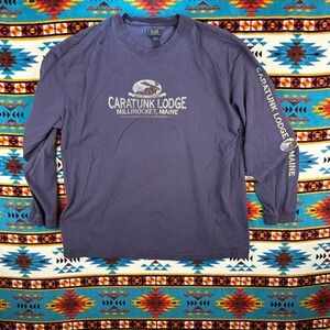 Bass Caratunk Lodge‎ Long Sleeve Graphic T-Shirt Millinocket Maine XL